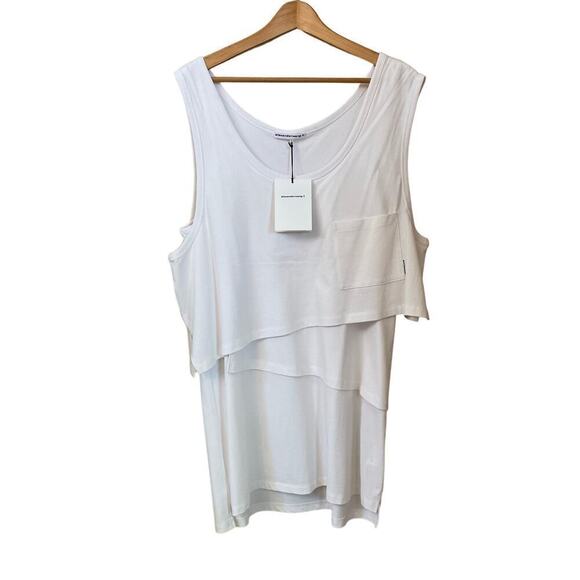 Alexander Wang Dresses & Skirts - NWT Alexander Wang High Twist Jersey Layered Muscle Mini Dress Womens sz L White